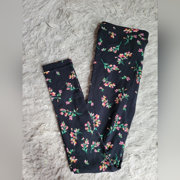NWT Kids J. Crew, Crewcuts Black floral leggings size 12 - Picture 1 of 3